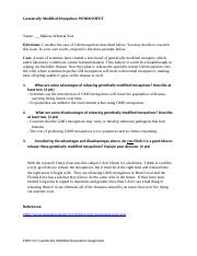 Genetically Modified Mosquitoes docx Genetically Modified Mosquitoes 