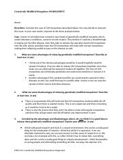 Genetically Modified Mosquitoes docx Genetically Modified Mosquitoes 