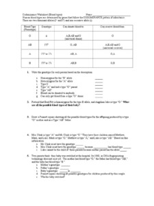 Genetics Practice Problems 5 Abo Multiple Allele Worksheet 1 Answers