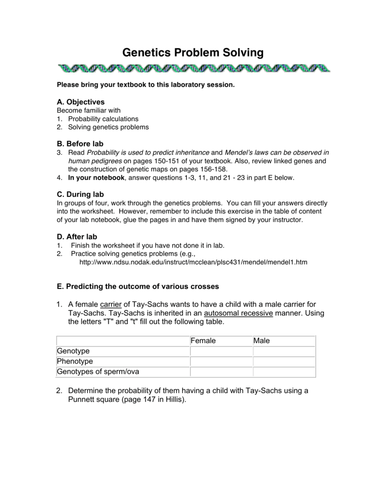 Genetics Problem Solving