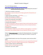 Genetics Webquest Worksheet Answers