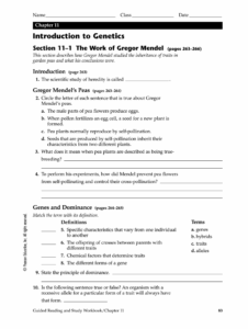 Gregor Mendel And Genetics Worksheets Answer Key Fill Online