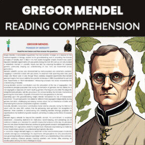 Gregor Mendel Reading Comprehension The Father Of Genetics Worksheet