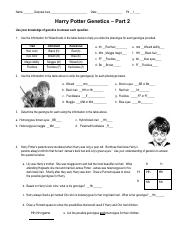Gurpreet Kaur Harry Potter Mendelian Genetics Part 2 1 pdf Name 