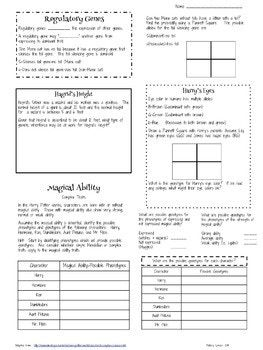 Harry Potter Genetics Part 1 Answer Key
