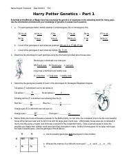 Harry Potter Mendelian Genetics Part 1 docx Name Amiyah Townsend Date 