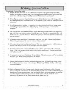 Human Genetics Practice Worksheet 3 Key