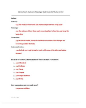 Intro To Anatomy Physiology Crash Course A P 1 Worksheet Answer Key