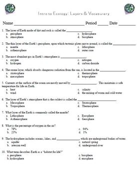 Intro To Ecology Worksheet By Chem Queen Teachers Pay Teachers