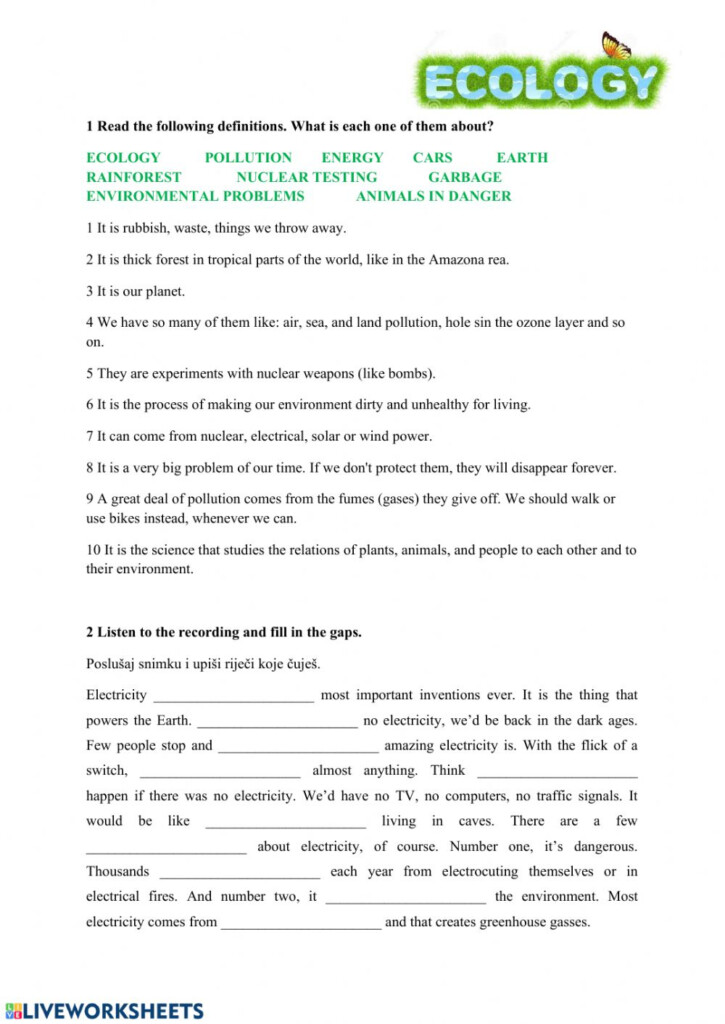 Introduction To Ecology Skills Worksheet Answers SkillsWorksheets