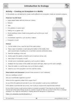 Introduction To Ecology Worksheet By Good Science Worksheets TPT
