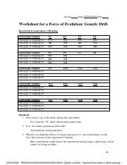 Lab Force Of Evolution pdf Section Name Dylan LeClair Date Worksheet 