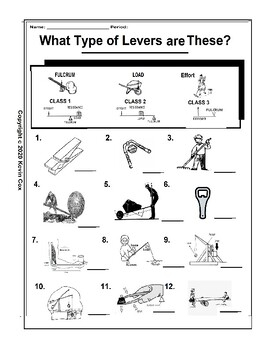 Levers Worksheet What Type Of Lever Is It Simple Machines TpT