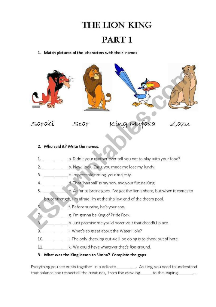 Lion King Ecosystem Worksheet Worksheet Design Ideas