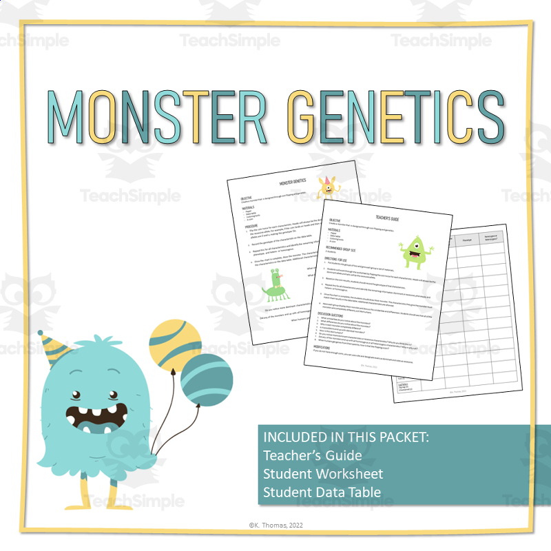 Monster Genetics Activity Worksheets Library