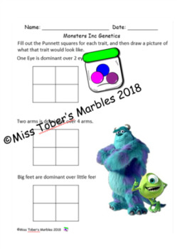Monsters Inc Genetics By Miss Tober 39 s Marbles TPT