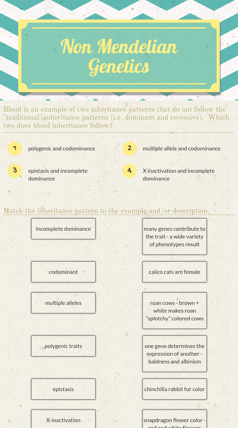 non mendelian genetics interactive worksheet