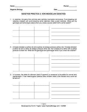 Non Mendelian Genetics Practice Worksheet Answer Key Fill And Sign 