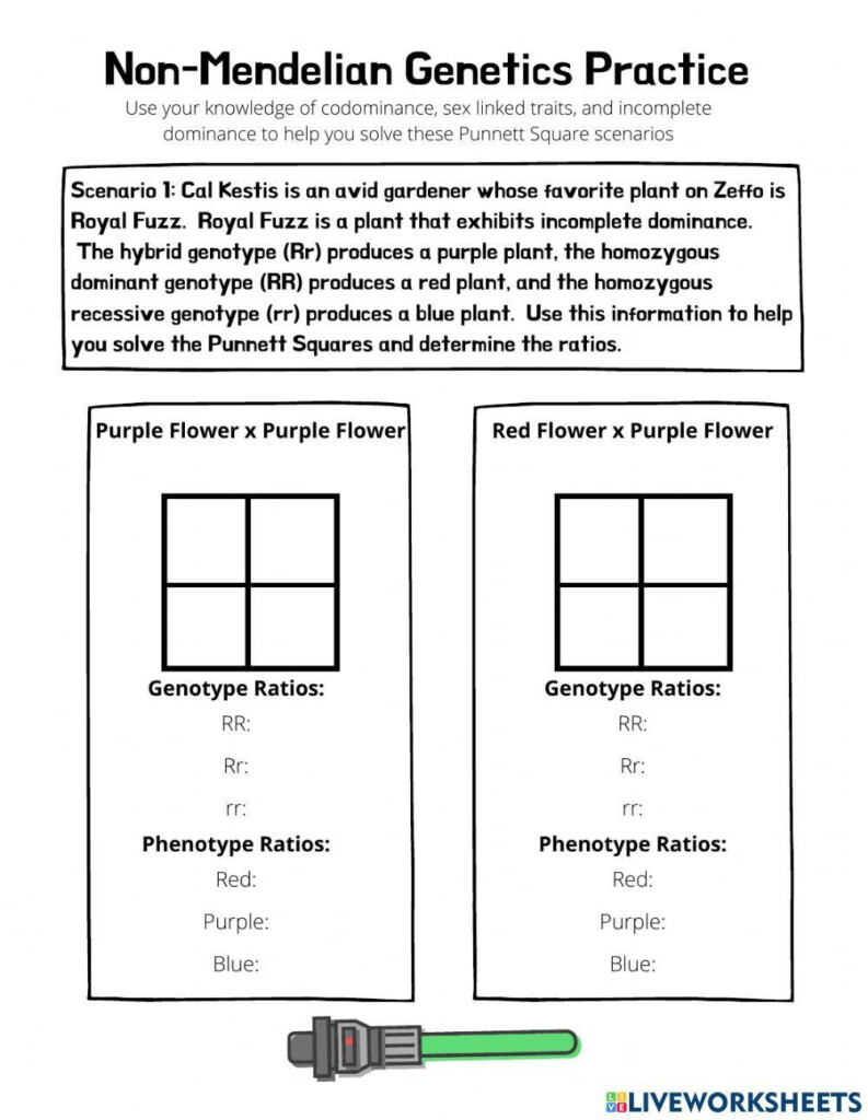 Non Mendelian Genetics Practice Worksheet Live Worksheets 