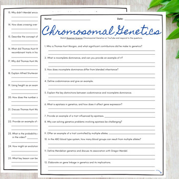 Nonmendelian Genetics Comprehensive Worksheet Bozeman Science TPT