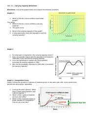 Population Ecology Graph Worksheet doc SNC 1D Carrying Capacity 