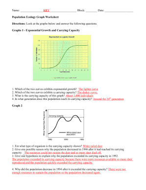 Population Ecology Graph Worksheet Fill Online Printable Fillable 