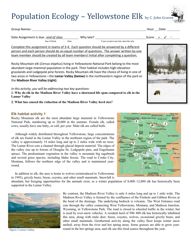 Population Ecology Worksheet
