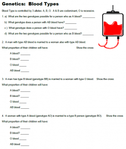 Practice Problems Genetics And Blood Types