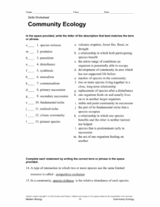 Principles Of Ecology Worksheet Answers Englishworksheet my id