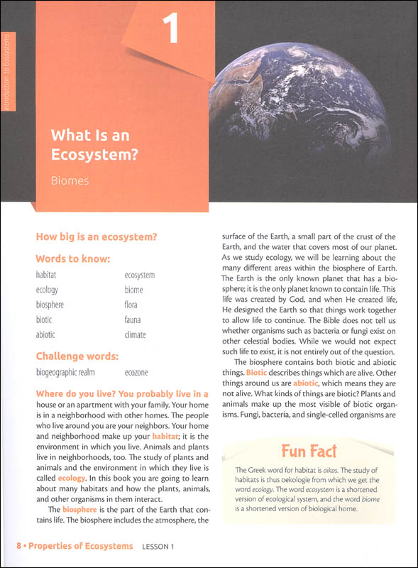 Properties Of Ecosystems Student Book God 39 s Design For Chemistry 