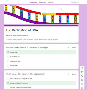 Replication Of DNA Worksheet Molecular Genetics Biology TPT