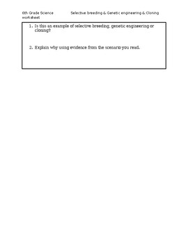 Selective Breeding And Genetic Engineering Worksheet By BioGenesis Emporium