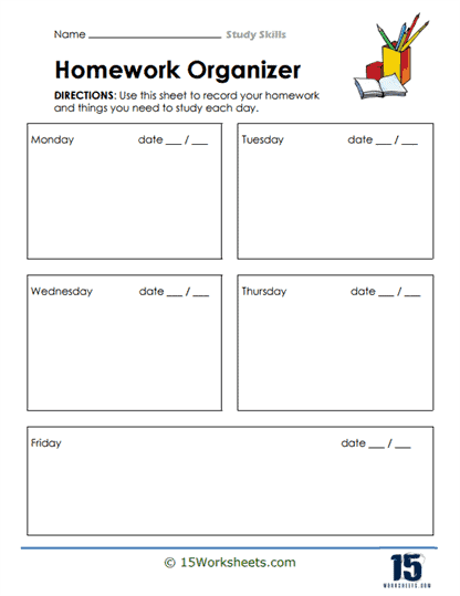 Study Skills Worksheets 15 Worksheets