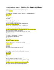 Test 5 TEST 5 BIOL A102 Chapter 9 Biodiversity Fungi And Plants 1 