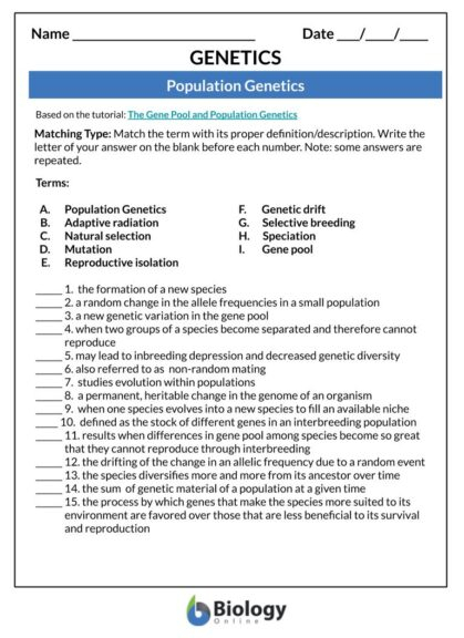 The Gene Pool And Population Genetics Biology Online Tutorial