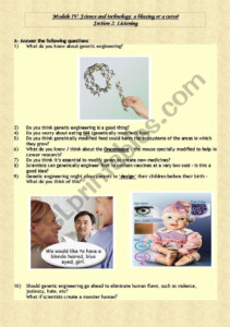 THE PROS AND CONS OF GENETIC ENGINEERING ESL Worksheet By Lua Jzr