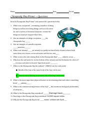 Understanding The Chesapeake Bay Ecosystem Questions And Answers 