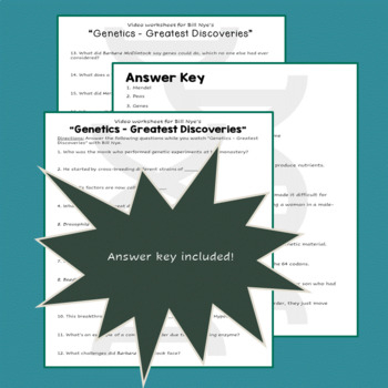 Video Worksheet For Bill Nye 39 s quot Genetics Greatest Discoveries 