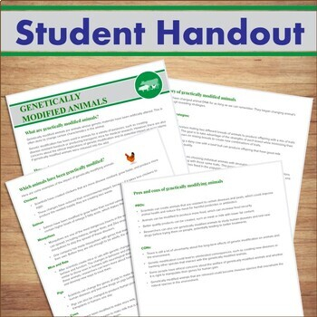 What Are Genetically Modified Animals Earth Science Worksheet PDF 