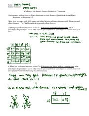 Worksheet 4 Genetic Crosses pdf Name Delia Student Number 