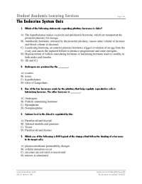 Worksheet Endocrine System Quiz With Answers Exercises Biology Docsity