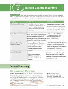 Worksheet Genetic Disorders Key Exercises Genetics Docsity